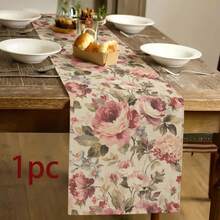1pc Vintage Floral Table Runner, Country Style, Home Kitchen Decor, Indoor/Outdoor Party Supplies, Room Decoration. Suitable For Daily Home Kitchen Decor, Daily Party Decoration. - Multicolor - View 6