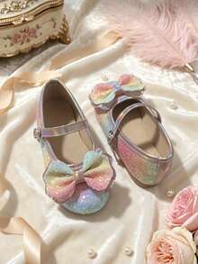Girls' Shiny Cute Butterfly Colorful Mary Jane Flats, Ballet Shoes, Toddler Princess Shoes For Wedding, Vacation, Party, Birthday, Performance - Colorful - View 5