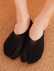 1/5 Pairs Men's Ultra-Thin Solid Color Two-Toe Split Toe Short Socks, Odor-Resistant, Sweat-Absorbent, Breathable, Suitable For Warm Weather - Multicolor - View 11