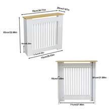 UNHO Radiator Cover 83cm High Modern Grill Cabinet MDF Vertical Slat Wooden & White S/M/L - S - 78x20x83cm - View 4