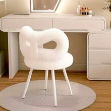 Vanity Stool, Butterfly Back Vanity Chair, Charming Makeup Chair For Women, Modern Small Computer Chair, Soft And Breathable, Suitable For Various Home Settings - White - View 6