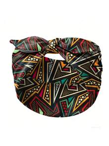 1pc Women's Bohemian Geometric Pattern Printed Bow Knot Casual Headband, Outdoor Yoga Fashion Hair Accessory - Multicolor - View 10
