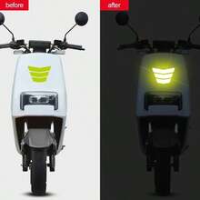 Motorcycle Stickers Reflective Warning Trapezoidal Arrow Tail Fender Warning Night Driving Safety Mark Sticker Motorcycle Decal - A - View 3