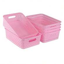 5PCS Multi-Functional Plastic Storage Baskets, Durable, Easy To Use, Versatile, Flexible, Perfect For Closets, Cabinets, Shelves, Bedrooms, Bathrooms, Living Rooms, Classrooms, Kitchens, Offices, Vanity And Worktops - 5pcs - View 12