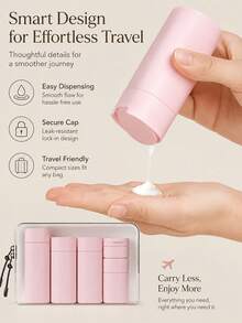 6pcs Travel Set, Includes Shampoo, Body Wash, Lotion, Cream Bottle, Empty Cosmetic Containers, Portable Storage Set - Multicolor - View 3