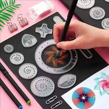 22pcs Geometric Ruler Set, Drawing Tools, Art Supplies, Learning Drawing Toys, School Rulers, Back To School, School Supplies - Ruler - View 4