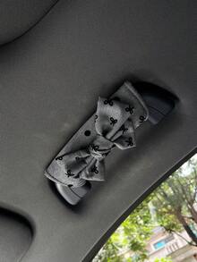可愛波點蝴蝶結汽車車頂把手套，創意汽車內飾門把手套，把手保護套，汽車把手套，汽車內飾配件 - 蝴蝶結 - 查看 7