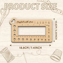 Multifunctional Wooden Knitting Needle & Crochet Hook Measuring Ruler With Size Chart Markings, Portable Needle Gauge Tool For Knitting, Crochet And Sewing, Ideal For Craft Enthusiasts - A - View 8