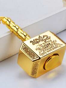 1pc Mini Thor Hammer Shaped , Alloy Carved Mjolnir Hand Spinning Toy, High Speed Silent Bearing Decompression Fidget Gadget For Office & Daily Relax (Includes Keychain) - Stress-relieving Toys - View 6