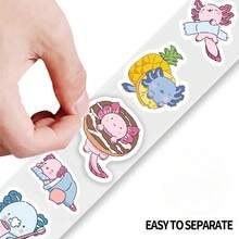 500 Sheets/Reel Hexagonal Dragon's Adorable Daily Life Beautiful Cartoon Sticker DIY Decorative Notebook Phone Case Envelope Skateboard Decals - Multicolor - View 4