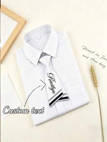 Customizable Text Tie, Suitable For Daily Business Casual Wear, Can Be Paired With Shirt For Party, Personalized Women's Tie, Customized Collegiate Style Tie - Multicolor - View 4