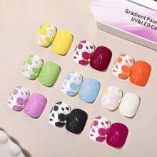 9-Grid Nail Gel Set, Gradient Solid Color Nail Polish, No Wipe, Gentle And Non-Damaging To Nail Edges, High Saturation Semi-Fluid Soft Nail Polish, Suitable For DIY Nail Art And Nail Salon Design, Back To School Gift, Wedding And Holiday Supplies - Multicolor - View 3