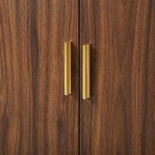 Sideboard With Sliding Doors - Walnut And Groove Design - Walnut - View 2