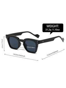 Women's Vintage Square Frame Acetate Fiber Metal Rivet Eyeglasses, UV Protection Lenses, Fashion Glasses Suitable For Vacation And Casual Daily Wear - Multicolor - View 8