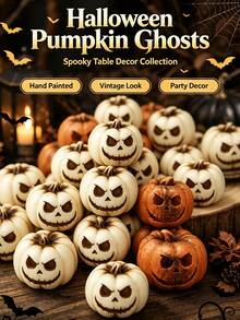 12/6/1pc Resin Pumpkin Decor, Mini Pumpkin Decor, Artificial Mini Pumpkin Decor, Perfect For Halloween Party, Home Garden Decor Crafts, Table Centerpiece And Party, Outdoor Garden Decor, Fan, Room Decor, Teacher Gift, Wedding Decor, Holiday Accessory, Garden Furniture, Garden, DIY, Bedroom Decor, Kitchen Decor, Dorm Essentials, Storage Room, Travel Essentials, Bachelorette Party Supplies, Desk Accessories, Home Decor - Multicolor - View 2