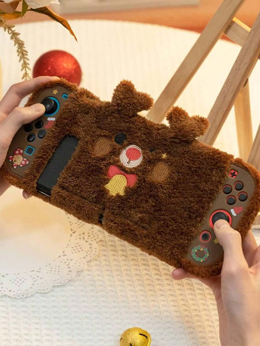 GeekShare 1 pieza Funda protectora de peluche con diseño de ciervo lindo compatible con Switch - Multicolor - Ver 1