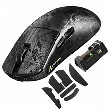 ATTACK SHARK R11 Ultra 8K Carbon Fiber Wireless Gaming Mouse, PAW3950 MAX Sensor, 49g Ultra Lightweight, Nordic 52840 MCU Chip, 42000 DPI, Wired/Bluetooth/2.4GHz Wireless Programmable Mouse, Compatible With Win/PC/Gamers - Ink Black/Ripple & Anti-Slip Grip - View 12