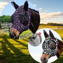 2pcs Leopard Print Horse Face Mask, M/L Size Optional, Comfortable Horse Face Mask With Ears, UV Protection And Sun Protection, Soft And Lightweight, Breathable, Mosquito And Fly Proof - Decorative - View 15