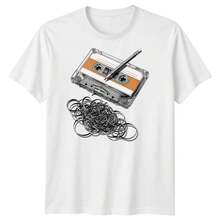 Camisa de hombre con diseño de cinta de casete, música retro, nostalgia de los 80 APEA - Blanco - Ver 1