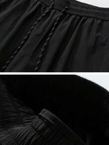 Celana Panjang Pria Kasual Musim Semi/Panas, Longgar, Potongan Lurus, Model Sweatpants, Modis, untuk Olahraga. - Hitam - View 4