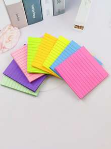 Colorful Lined Sticky Notes, Multi-Color Square Sticky Notes, Reusable Fluorescent Memo Pads, Lined Message Pads, 45 Sheets Per Color, Fluorescent 76X76MM Lined Sticky Notes, 8-Color Lined Reusable Sticky Notes, Creative Fluorescent Lined Sticky Notes, Office Stationery Sticky Notes, Reusable Lined Memo Paper - one-size - View 2