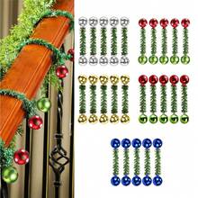 5pcs Christmas Painted Balls, Pine Pattern Decorative Ribbon, Electroplated Decorative Balls, Matte & Glossy Wavy Balls, 15CM Christmas Party Supplies - Multicolor - View 3