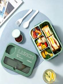 1300ml Multi-Color Divided Leak-Proof Bento Box, Multi-Compartment Meal Separation To Prevent Flavor Mixing, Strong Sealing Buckle Leak-Proof, Portable Lightweight Easy To Store. Large Capacity Suitable For Main Meals And Snacks, Portable Lunch Box For Office Workers And Students, Suitable For Back To School, Travel, And Office Use. - Multicolor - View 3