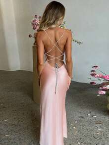 Women Midi Dresses - Pink - View 2