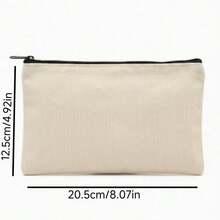 10PCS Beige & Multicolor Zipper Multifunctional Storage Bags, Blank Hand-Painted DIY Zipper Canvas Bags, Pencil Case Student Stationery Bag Document Storage Bag, Coin Phone Glasses Cosmetics Toiletries Storage Bag, Can Print LOGO Suitable For Home School Travel, Back To School Season Birthday Party Gift - Beige - View 6