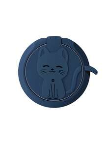 1 pieza Soporte para teléfono con anillo creativo y adhesivo metálico de gato con postura encorvada - Multicolor - Ver 8