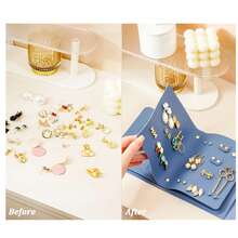 Portable Jewelry Storage Book, Foldable Travel Earring Organizer Holds 42 Pieces, Waterproof PU Leather Jewelry Storage Box Suitable For Earrings, Rings, Necklaces, Accessories, Large Capacity Display Bag - Essential For Vacation Travel - Multicolor - View 2