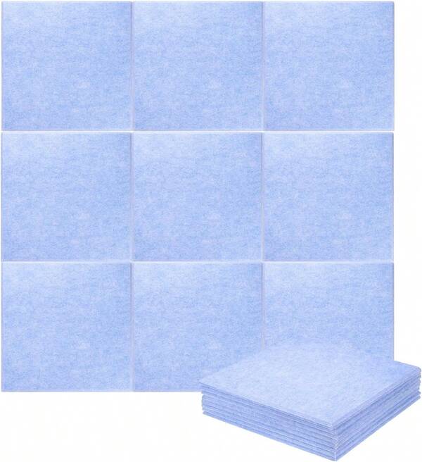 HARFINGTON 18pcs Acoustic Panels 11.8" X 11.8" X 0.3" Square Self Adhesive Sound Proof Wall Panels High Density Sound Deadening Foam