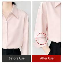 2pcs/Set Adjustable Elastic Sleeve Bands, No-Drill Sleeve Shortener For Shirts, Sports Shirts, Jackets, Hoodies, Coats, Etc. - 2 White - View 3