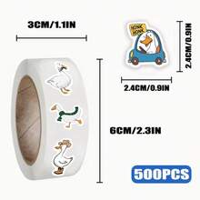 500 Sheets/Roll Fun Goose Exquisite Cartoon Roll Sticker DIY Decorative Notebook Phone Case Envelope Skateboard Sticker - Multicolor - View 3
