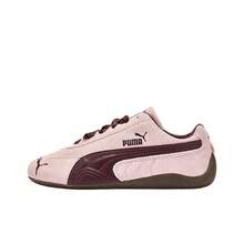 Sepatu PUMA Speedcat wanita berbahan kulit belah dengan pita romantis dan desain ujung sepatu T-toe bergaya balap. Nyaman dipakai, gaya kasual, warna merah muda mawar. - Berwarna merah muda - View 13