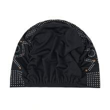1pc 2026 European And American New Fashion Rhinestone Crystal Linen Women's Headscarf Hat Under Cap Headwrap - Multicolor - View 4