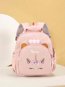 Ransel Mini Nilon yang Dapat Disesuaikan dengan Motif Unicorn Kartun, Tali Bahu yang Dapat Diatur, Penutup Resleting, Hadiah Ulang Tahun - MultiWarna - View 17