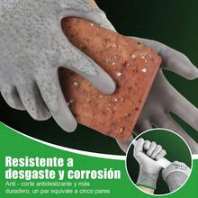Guantes Anticorte Nivel 5 Industrial Trabajo Rudo Resistente - Gris A - Ver 6