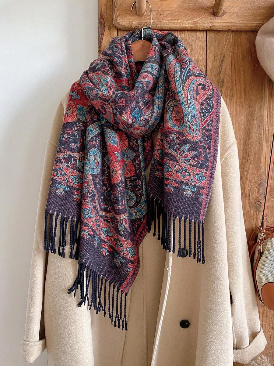 1pc Minimalist Solid Color Plant Pattern Rhinestone Chiffon Long Scarf, Women's Fashion Versatile Headscarf, Outerwear, Sun Protection, Beach Towel, Vacation Travel Scarf, Shawl, Dual-Use, Suitable For Daily Multi-Functional Matching And Decoration - Deep Purple - View 1