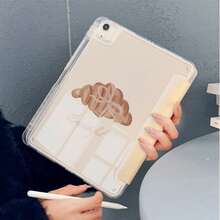 1件法式可頌咖啡草莓印花平板保護殼，翻蓋式附筆槽，相容 iPad 10th Gen/Air 13(M3 2025)/Air 11(M3 2025)/11(A16 2025)/Galaxy Tab S10+/S9/A9/5/5PR/6/6PRO/7/7PRO/Pad/Matepad/Honor Pad - 彩色 - 查看 4