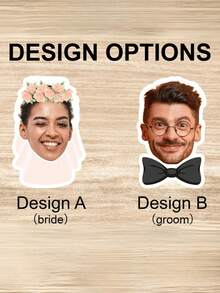Customized Personalized Fun Photo Straws, Bride Face With Veil Straws, Bride Face Straws With Face Sequins, Groom And Bride Head Party Decorations, Wedding Decorations, Fun Photo Decorations, Add A Touch Of Fun And Personalization To Your Wedding! - Multicolor - View 7