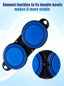 Portable Silicone Dog Bowl, Collapsible Pet Food & Water Dish For Travel, Camping, Hiking, Outdoor Adventures - Blue - View 5
