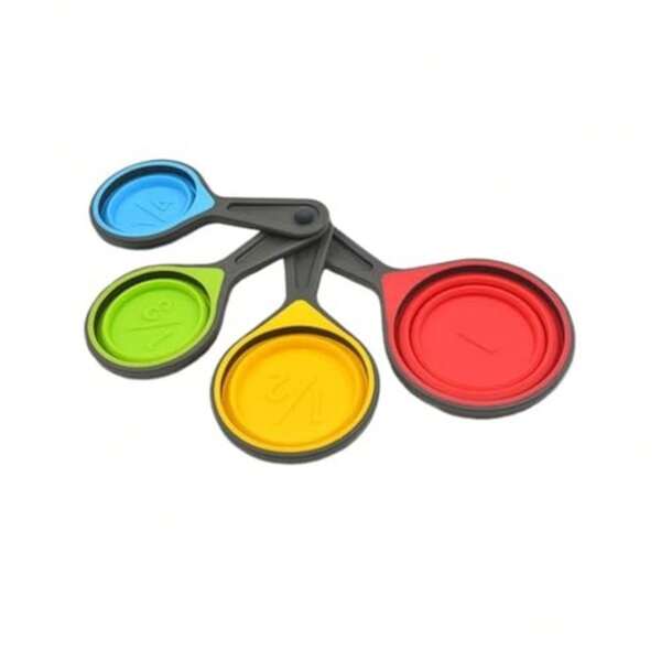 4Pcs Silicone Measuring Spoon Set Collapsible Cup Set Spoons For Food Kitchen Baking Tool
