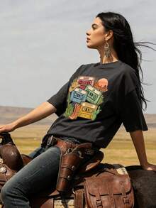 Women T-Shirts - 深灰色1 - 查看 2