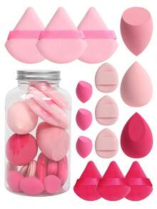 2pcs Makeup Sponge, Foundation Mixing Sponge, Liquid, Cream And Powder Flawless, Multi-Color Makeup Sponge, Latex-Free Wet/Dry Foundation Cream, Contains Cushion Puff, Latex-Free Mixing Sponge And Makeup Puff - Multicolor - View 1