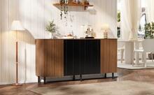 Kitchen Buffet With 4 Drawers From Particle Board Walnut - Walnut - View 3
