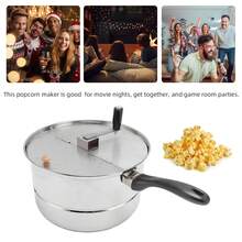 Stainless Steel Popcorn Maker, 10 Liters, Manual Crank, For Homemade Popcorn - A - View 3