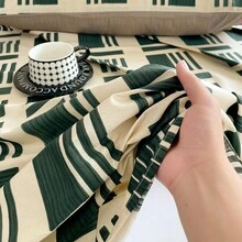 1pc Geometric Pattern Printed Bed Sheet, Nordic Style 100% Cotton Bed Sheet, Pillowcase Not Included - Multicolor - View 3