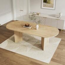 Extendable Dining Table 140/180 X 90 Cm, Ideal For 6 To 8 People, With Rounded Corners And Thick Tabletop. Sleek Style, Oak Finish. - 駝色 - 查看 4