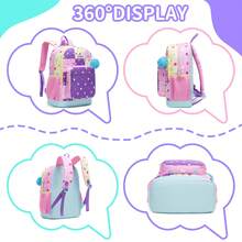 Set de 3 piezas de mochila para niñas, mochila escolar con estampado lindo de estrellas & lunares con bolso cruzado y estuche para lápices, mochila escolar ligera para niñas, vuelta al colegio - Conjunto de mochilas escolares para niñas - Ver 8